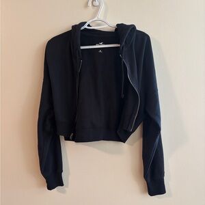 Hollister Y2K 2000's Vintage Black Cropped Boxy Hoodie XS